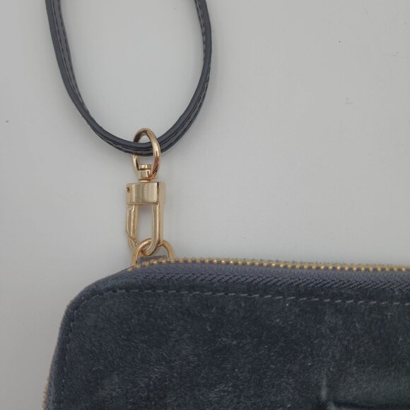 Spartina 449 Black Suede & Leather Crossbody Bag With Gold Hardware & Floral Lin - Picture 13 of 16